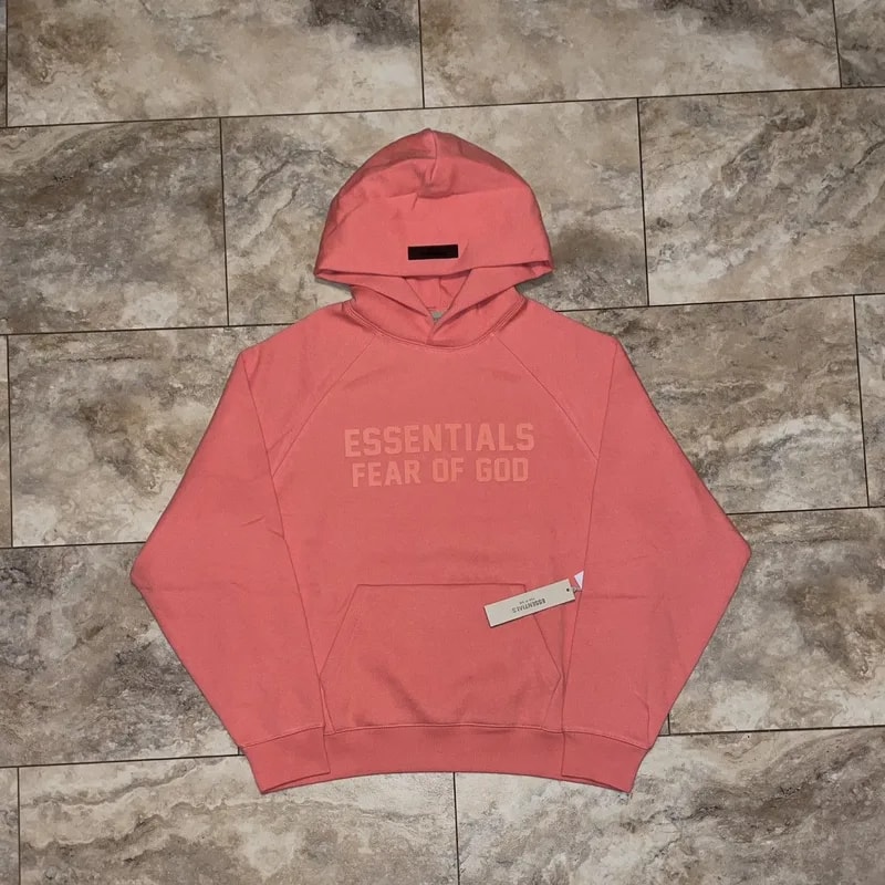 Fear of God Essentials Hoodie Coral Size Small — streetwear — resale