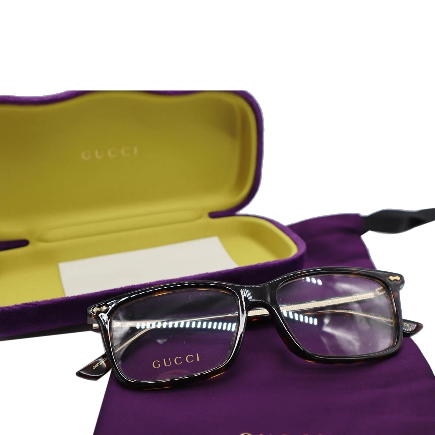 Gucci GG0191OA 002 Havana Eyeglasses Demo Lens 2