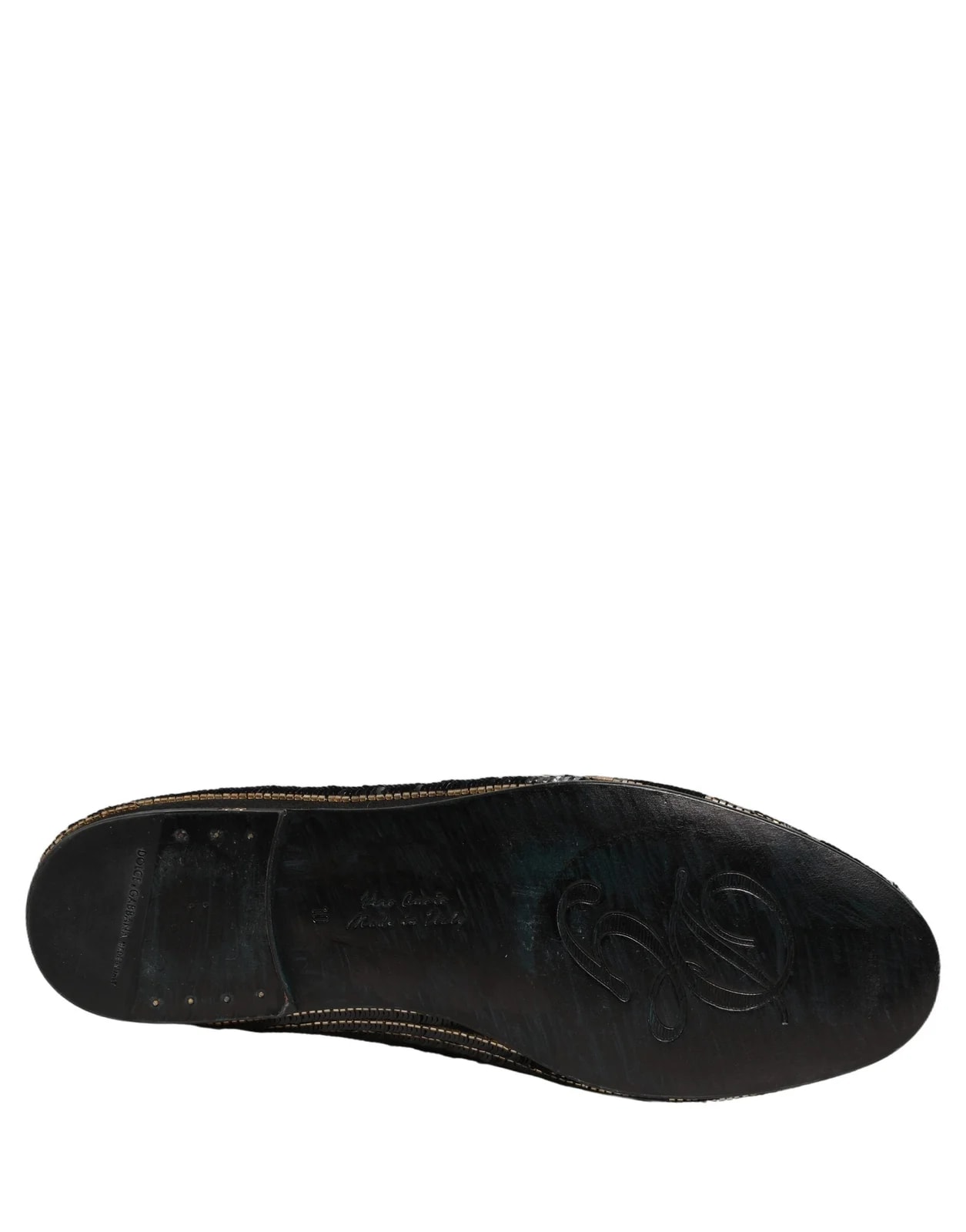 Dolce & Gabbana — Dolce & Gabbana Sequined Dress Loafers Shoes — Designer Shoe — resale