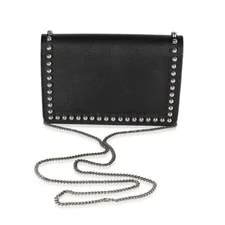 Fendi Vitello Elite & Mink Studded Karlito Chain Wallet 3