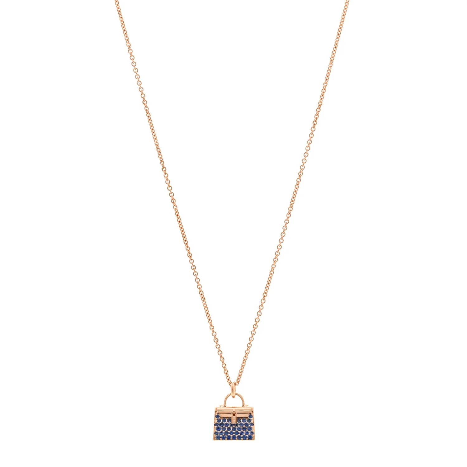 Hermès — 18K Rose Gold Blue Sapphire Kelly Amulettes — Jewelry — resale