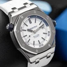 Audemars Piguet — Audemars Piguet Royal Oak Offshore White Blue Accents Diver 15710ST — Watch — resale