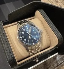 IWC — IWC Mark XX Blue Sunburst Dial Auto 40mm Steel Bracelet Date Box Papers — Watch — resale