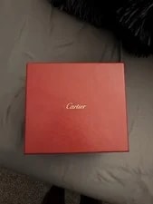 Cartier Santos Quartz Silver Dial Black Leather Strap W/ Box 2