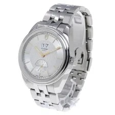 Tudor Glamour 57100 42mm SS Automatic Silver Dial Date #C249 2