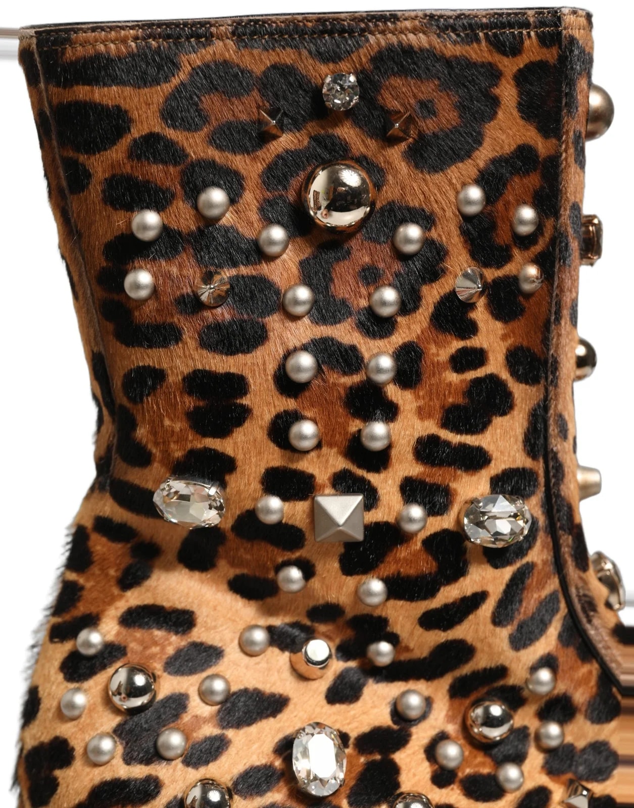 Dolce & Gabbana — Dolce & Gabbana Leopard Embellished Mid Calf — Designer Shoe — resale