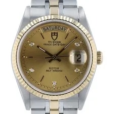 Tudor Prince Date Day Champagne Dial Steel and Gold 36mm Factory Diamond 76213 2