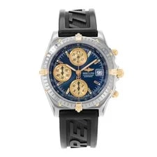 Breitling Chronomat B13050.1 39mm Blue Steel Gold Chronograph 1995 2