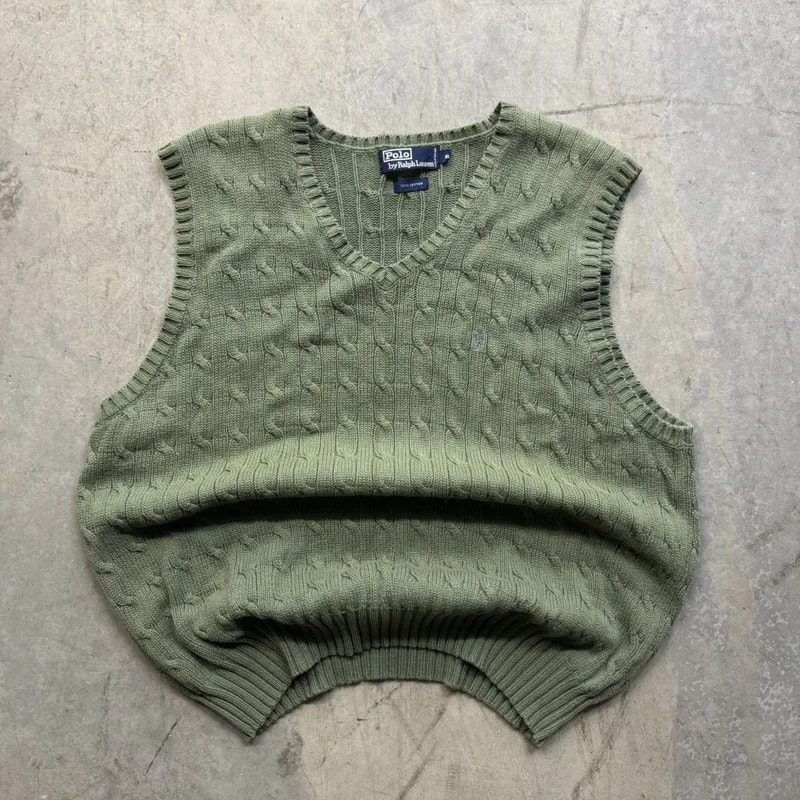 Polo Ralph Lauren — 90s Y2K Polo Ralph Lauren Cable Sweater — streetwear — resale