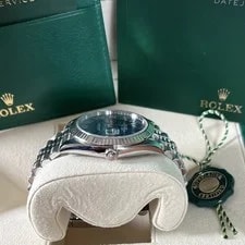 Rolex Datejust 41 Blue Dial Roman Numerals Fluted Bezel Jubilee Bracelet 3