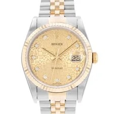 Rolex — Rolex Oyster Perpetual 36 16233 Champagne Diamonds Steel Yellow Gold — Watch — resale