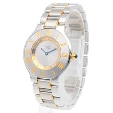 Cartier Must21 Vantian Watches 1340 Stainless SteelGold Plated 3