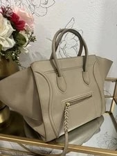 Celine Luggage Pebbled Top Handle Satchel Zip Dust 2