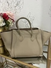 Celine Luggage Pebbled Top Handle Satchel Zip Dust 3