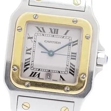 Cartier — Cartier Santos GalbeeLM W20011C4 Date YG Bezel Beige Dial Quartz 's_969520 — Watch — resale