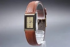 Omega de Ville Cal.1387 Gold Dial Tank Push Crown 19mm Quartz Japan 3