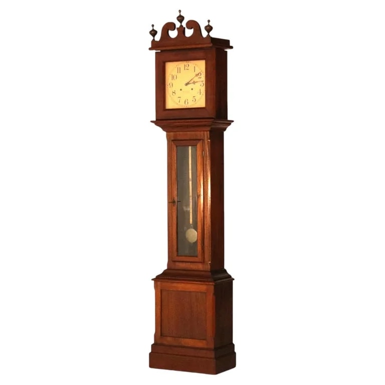 Case — Antique Ithaca Clock Co. Tall Case Walnut Grandfather Clock C1920 — decorative_object — resale