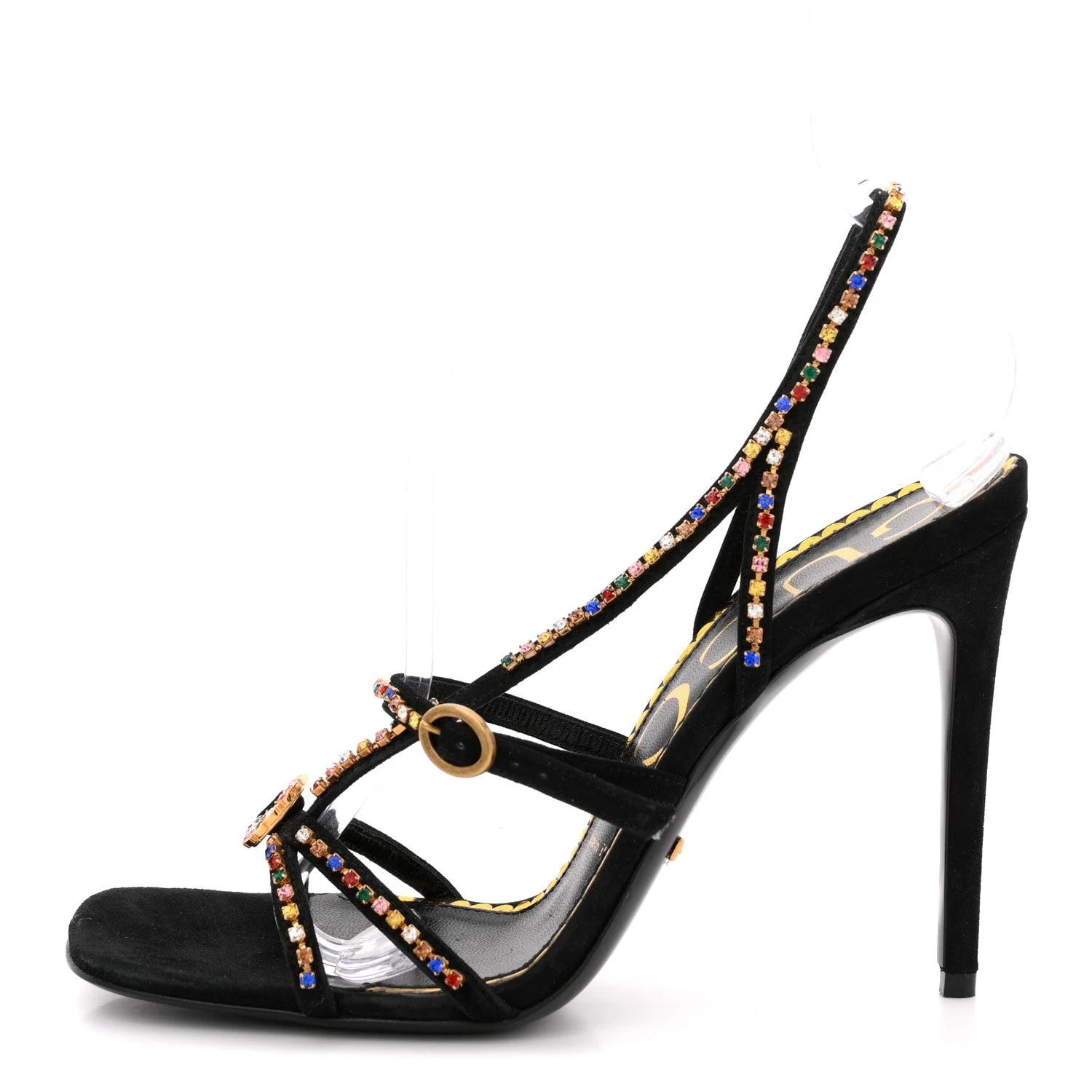 Gucci — Kid Scamosciato Embellished Carmen High 38 — Designer Shoe — resale