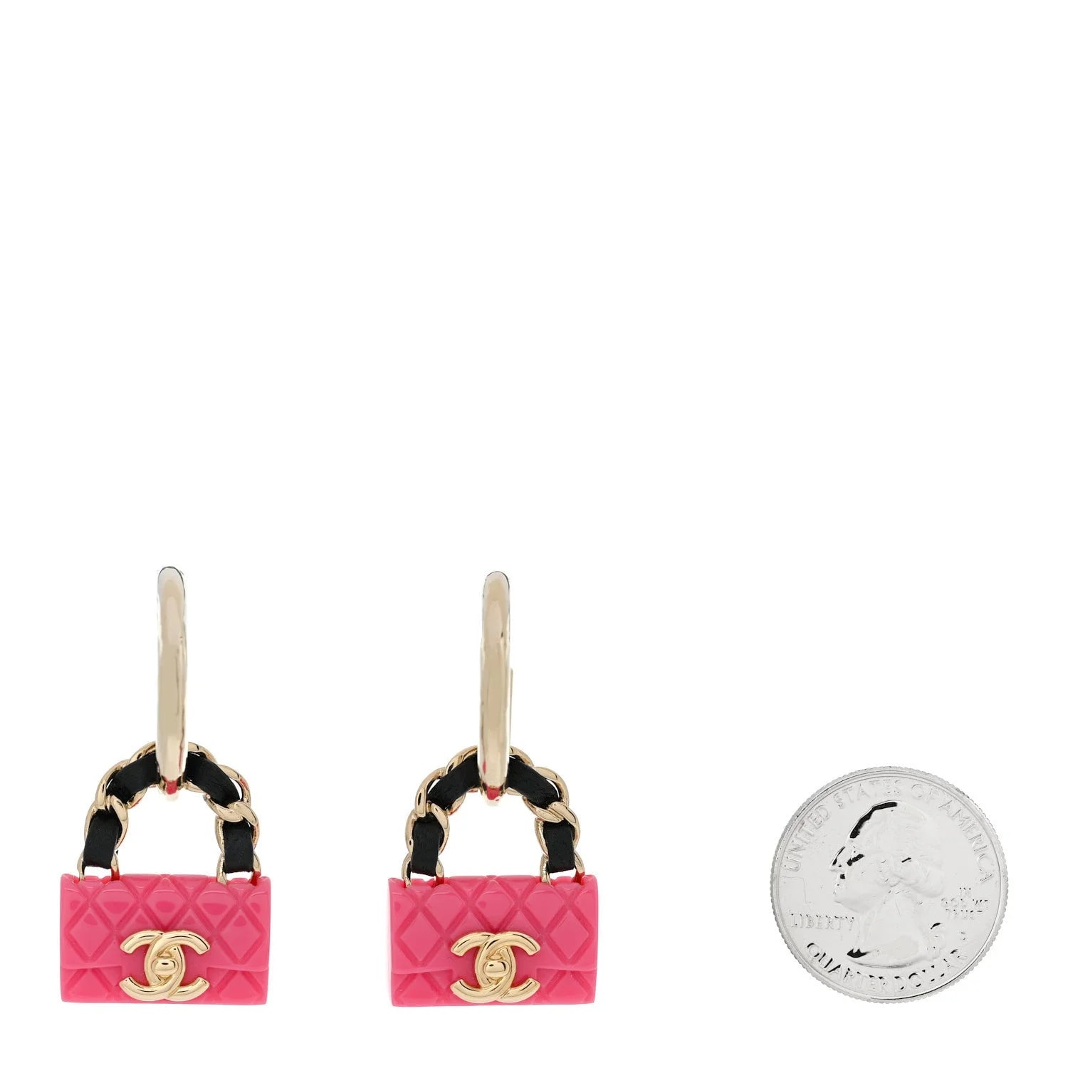 Metal Resin Quilted CC Turnlock Chain Flap Bag Hoop 2