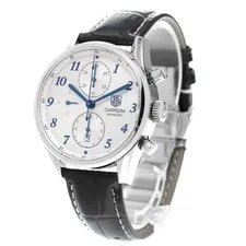 TAG Heuer Carrera Heritage Caliber 16 CAS2111 41mm SS Leather Silver Dial #C363 2