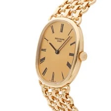 Patek Philippe Golden Elipse Gold Manual Oval Gold Dial Bracelet 3648/1 2