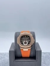 Patek Philippe — Patek Philippe Nautilus 5980R-001 Chronograph Date 18kt Rose Gold Orange Rubber — Watch — resale