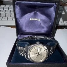 Rolex — Rolex Oyster Perpetual Date Auto Date Stainless Steel Silver Tiffany Dial W/ Box — Watch — resale