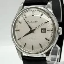 IWC Schaffhausen Silver White Automatic Leather Band Auth 3