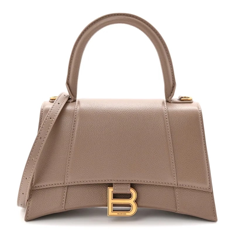 Balenciaga — Grained Small Hourglass Top Handle Mink — Handbag — resale