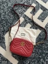 Gucci — Auth Gucci Matelasse Mini GG Marmont Chain Hibiscus — Handbag — resale