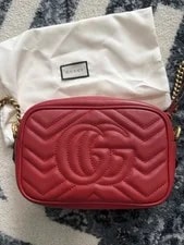Auth Gucci Matelasse Mini GG Marmont Chain Hibiscus 3