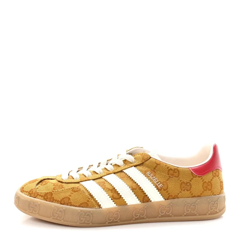 Gucci — X Adidas GG Monogram Gazelle Sneakers 7.5 Mid Nut Off — Sneaker — resale