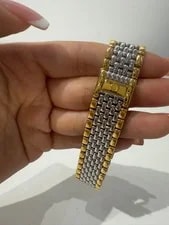 Omega Quartz White Dial Gold Silver Stainless Steel From Japan 2