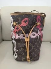 Auth Louis Vuitton Neverfull Chain Print With Pochette 4