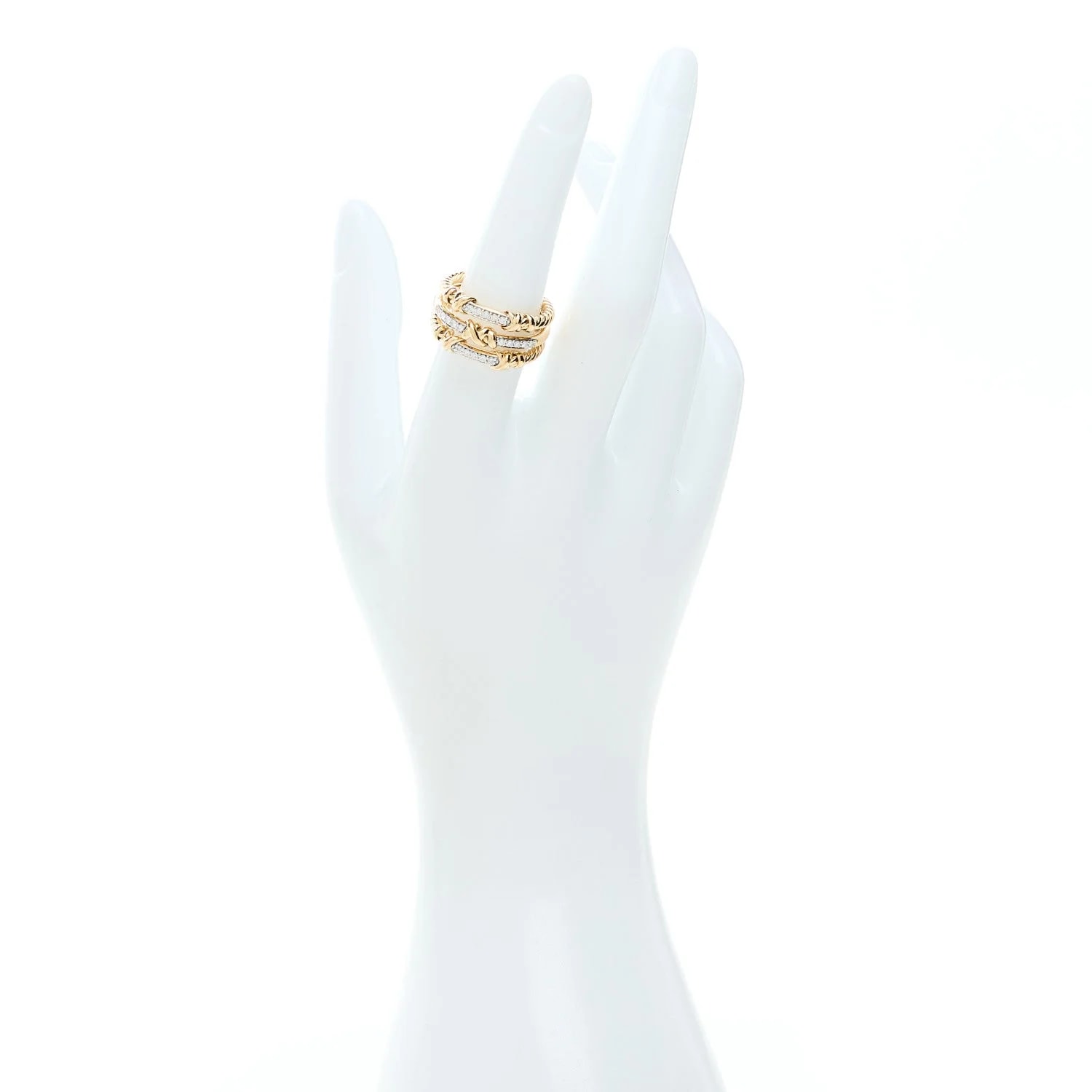 18K Yellow Gold Petite Helena Wrap Three Row 54 7 2