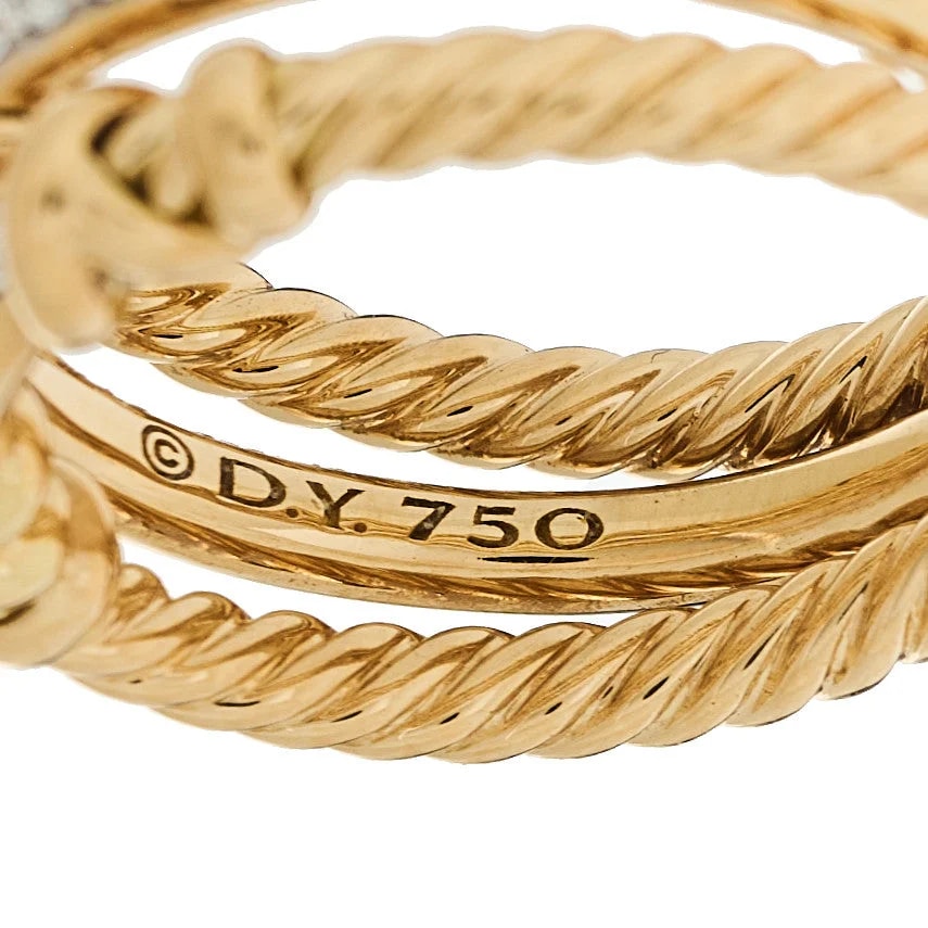 18K Yellow Gold Petite Helena Wrap Three Row 54 7 4