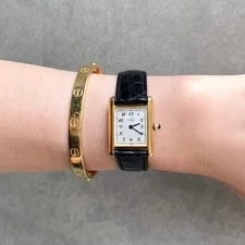 Cartier Mast Tank SM Arabic Dial Gold Watches 3