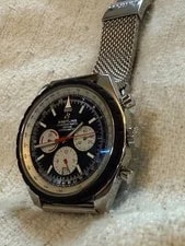 Breitling Chrono-matic A14360 Chronograph 49mm Black Dial Steel-mesh Band 3
