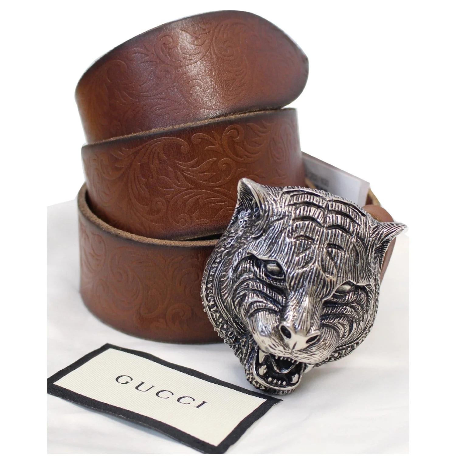 Gucci Feline Buckle Belt Size 75.30 - Last Call 2