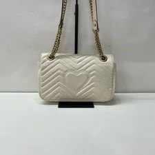 Gucci Marmont 26 White Gold Chain Crossbody 2