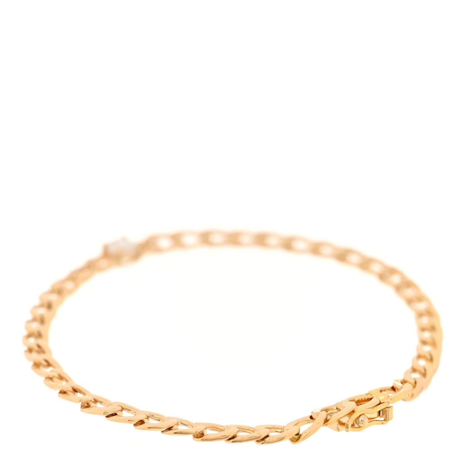 18K Yellow Gold Round Center Medium Cuban Link 2