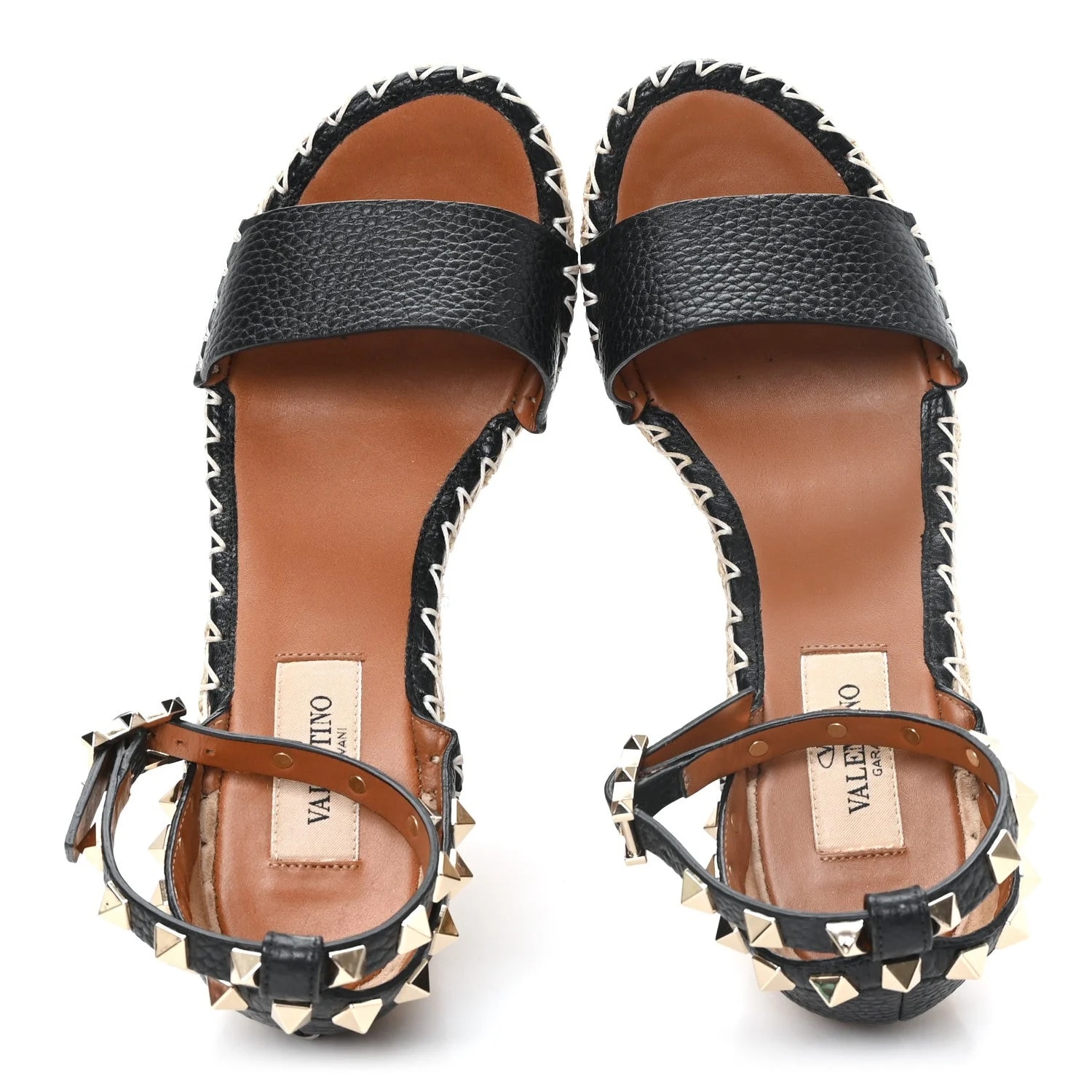 Grained Rockstud Ankle Wrap Espadrille 15/85mm Wedges 35 Light 2