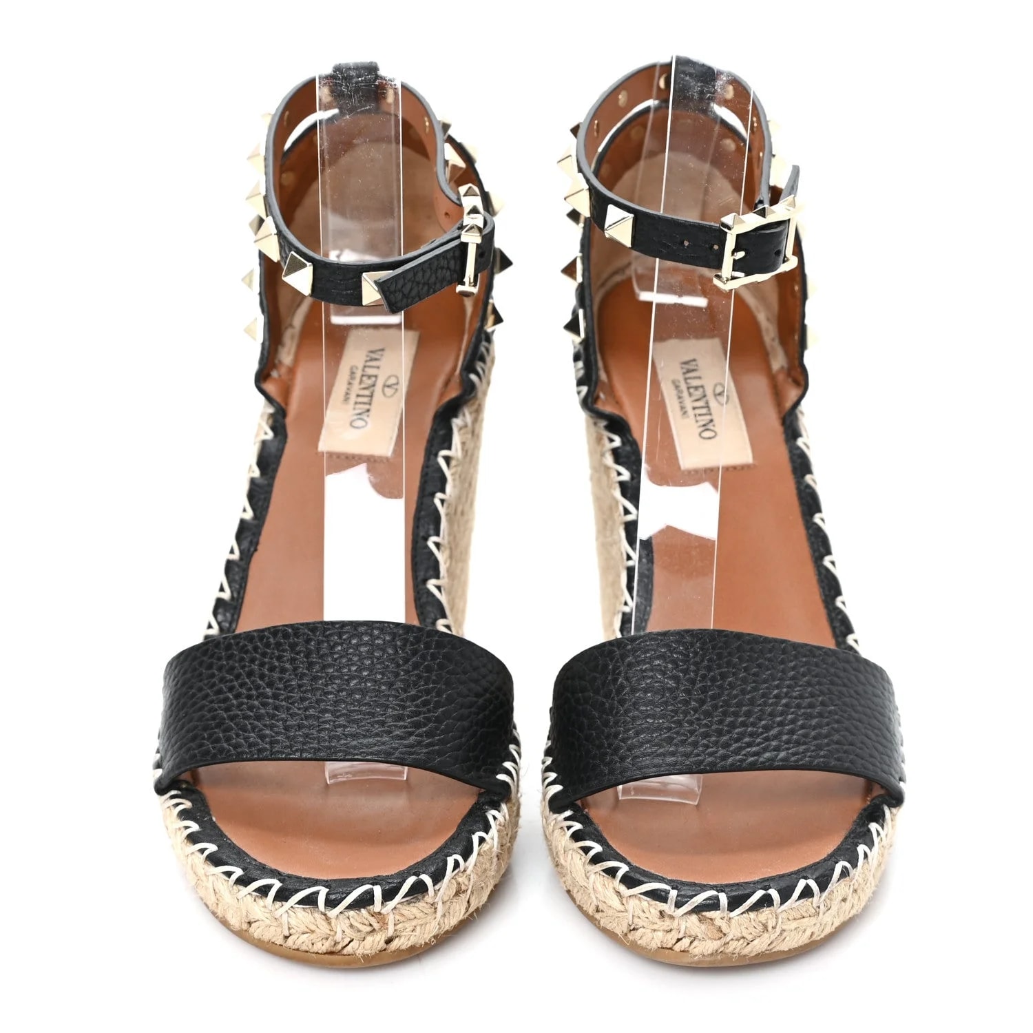 Grained Rockstud Ankle Wrap Espadrille 15/85mm Wedges 35 Light 3