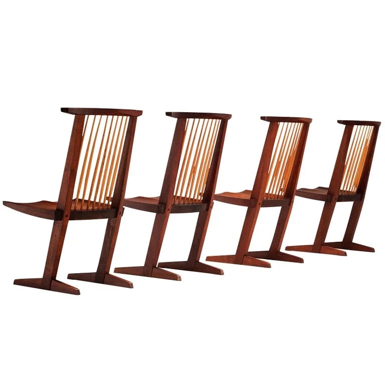 George Nakashima, George Nakashima Studio — George Nakashima Set of Four 'Conoid' in — Furniture — resale
