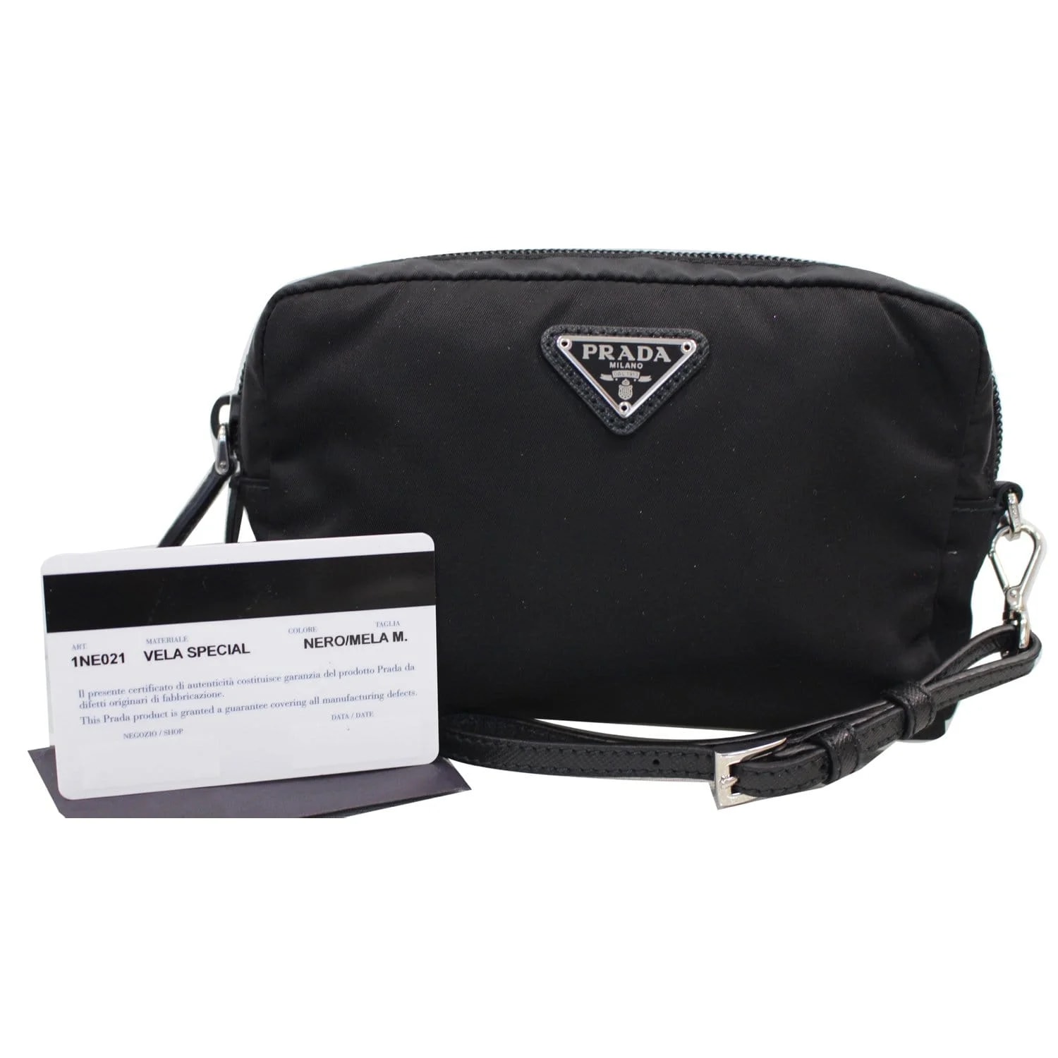 Prada Logo Round Edge Cosmetic Wristlet 1NE021 3