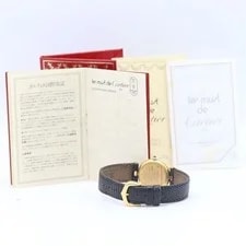Cartier — Cartier Must Vendôme SV925 Quartz Black Dial Leather ’s Working Au — Watch — resale