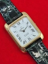 Omega — Swiss [N. ] 1980s Omega DeVille Tank 20mm 10K G Filled Quartz — Watch — resale