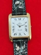Swiss [N. ] 1980s Omega DeVille Tank 20mm 10K G Filled Quartz 2