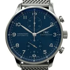 IWC — IWC Portugieser Chronograph IW371491 Navy Stainless Steel Automatic #OK956 — Watch — resale