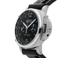Panerai Luminor Chronograph Steel Auto 44mm Black Dial Rubber Strap PAM 1109 2